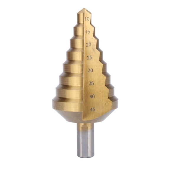 HSS Steel Step Cone Drill Bit Set Titanium Coated High Speed Sturdy Tools Accessory 10 15 20 25 30 35 40 45mm