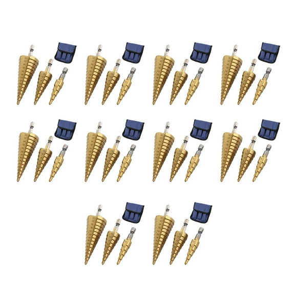 HSS Step Drill Bit Set of 30,4-12mm 4-20mm 4-32mm Cone Titanium Wood Metal Hole Cutter Hex Drive Quick Change Tool