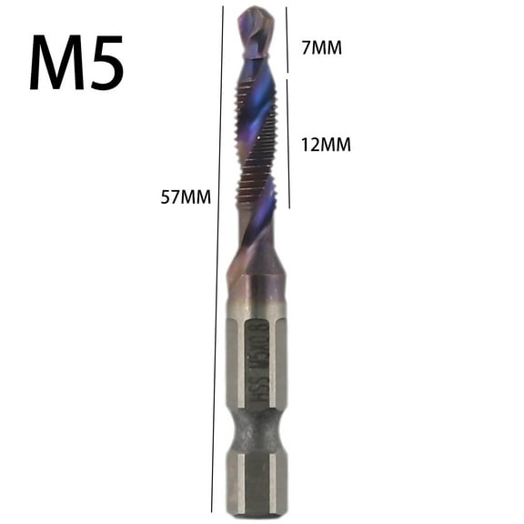 HSS Tap Drill Bit with Hex Shank for M3-M10 Tapping and Drilling