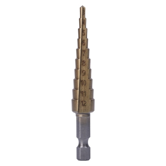 HSS Titanium-Coated Step Drill Set 1/4" hex shank 3-12mm cutting tool Reamer