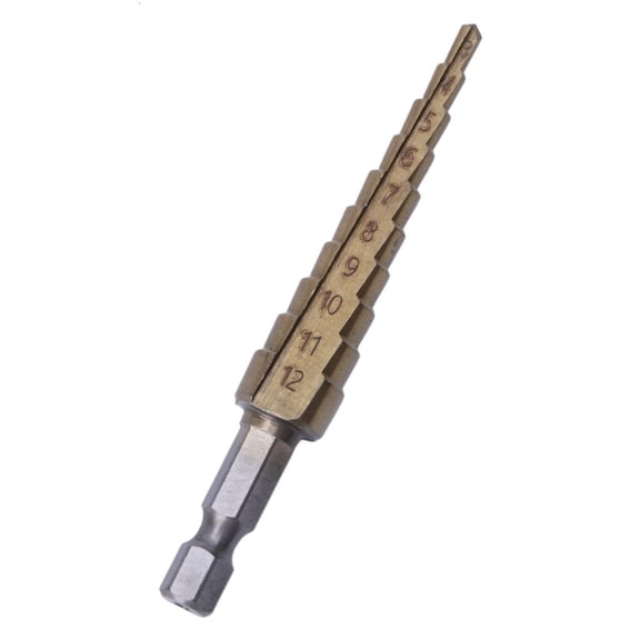 HSS Titanium-Coated Step Drill Set 1/4" hex shank 3-12mm cutting tool Reamer