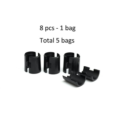 HSS Wire Shelf Plastic Lock Clips, Fits 1" Pole Diameter Black, 40-Pieces