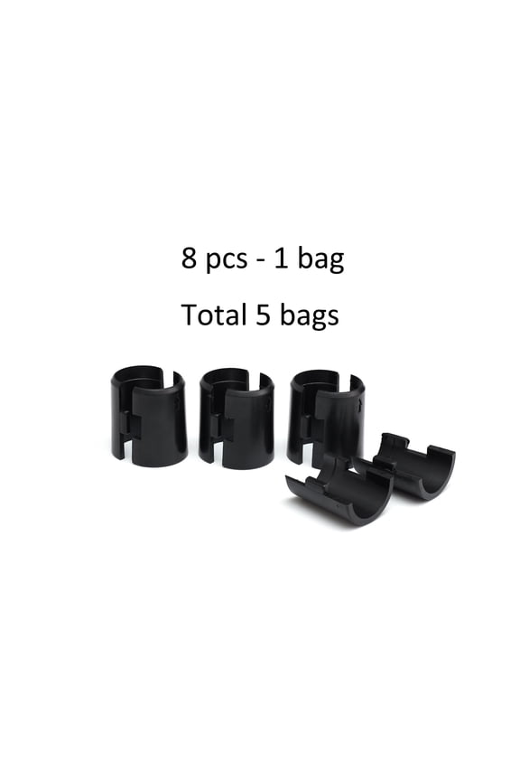 Wire Shelf Plastic Lock Clips, Fits 1" Pole Diameter Black, 40-Pieces