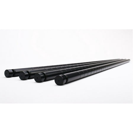 product image of HSS Wire Shelf Poles 54" Long with Levelers, Black, 4-Pack, Hardware