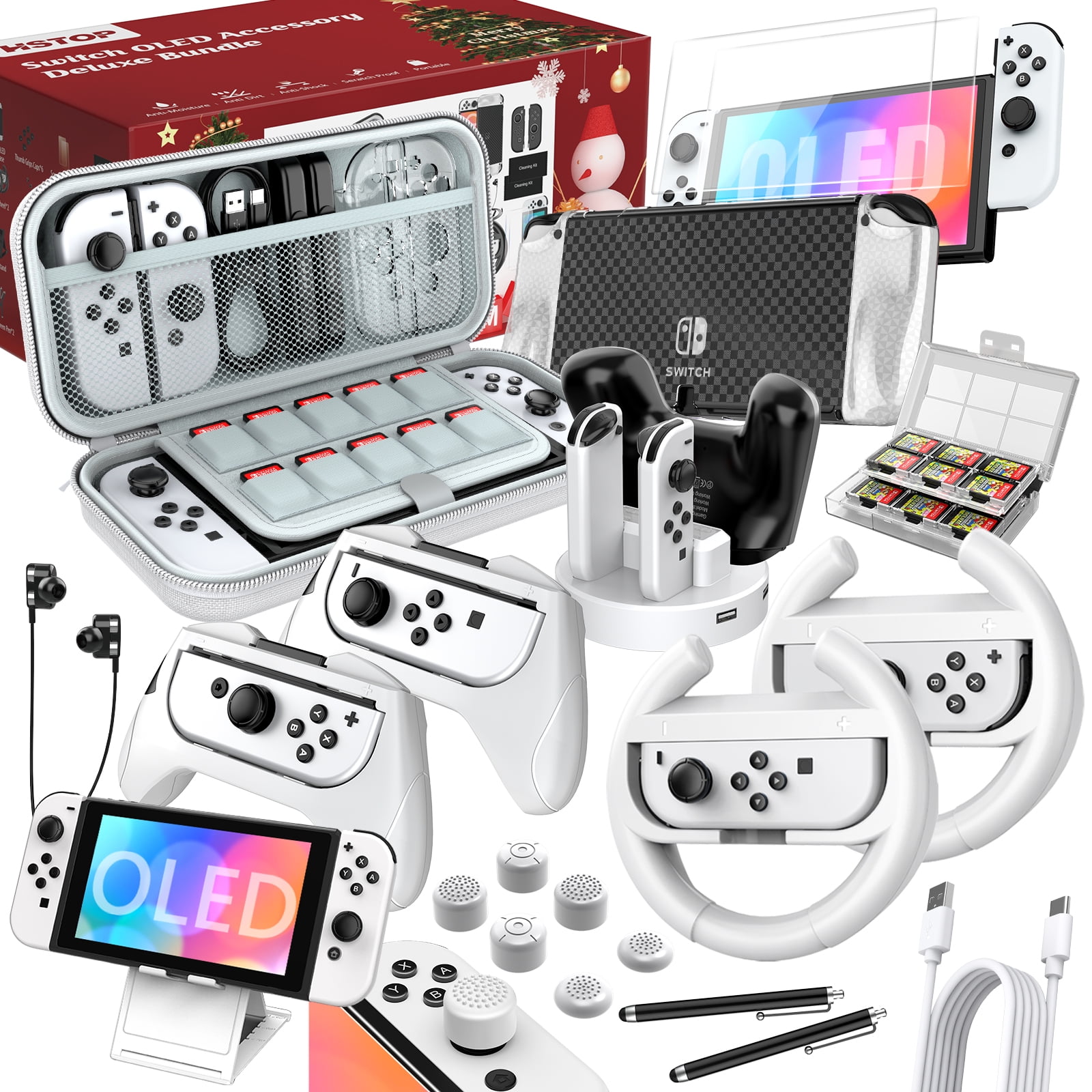 HSTOP Nintendo Switch OLED 27 in 1 Accessories Bundle with