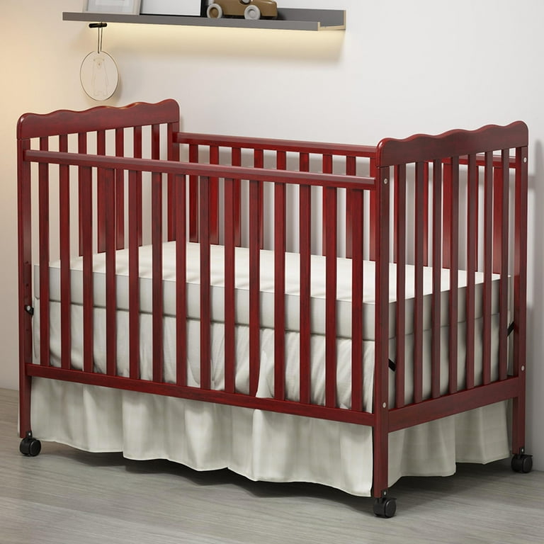 3 in 1 Convertible Crib Rustic Farmhouse Style Certified Baby Safe Crib Converts from Baby Crib to Toddler Bed Daybed and Full Size Bed 3