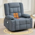 thumbnail image 1 of HSUNNS 360°Swivel Recliner Chair for Adults, Living Room Recliner Chair with 4-Point 3D Kneading Massage and Heat, Rocking Swivel Chair with USB Port, Cup Holders, Blue, 1 of 12