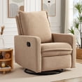 thumbnail image 1 of HSUNNS 360° Swivel Rocker Recliner for Adults, Small Rocking Recliner for Small Spaces, Glider Recliner for Nursery, Rocking Chair , Manual Recliner Chair for Living Room, Bedroom, Camel, 1 of 13