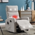 thumbnail image 1 of HSUNNS 360° Swivel Rocker Recliner Chair with Heat Massage, Chenille Manual Single Rocker Sofa Recliner Chair with Side Pockets for Living Room Home Theater, Grey, 1 of 7