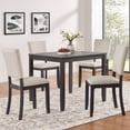 thumbnail image 1 of HSUNNS Dining Table Set for 4, 34.5" Square Wooden Kitchen Table Sets with Upholstered Seats Chairs, 5-Piece Dining Room Table Set for Small Space, Breakfast Nook, Black, 1 of 9