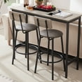 thumbnail image 1 of HSUNNS Bar Table with Stools Set of 2, Industrial 3 Piece Counter Height Small Dining Sofa Table and Chairs for Kitchen Breakfast Nook Small Space Restaurant, Grey, 1 of 9