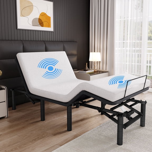 HSUNNS Twin XL Adjustable Bed Frame with Massage, 5 Modes & 3 Intensities, Head & Foot Incline, Zero Gravity Electric Bed Base with Wireless Remote, USB Ports, Night Light & Adjustable Legs