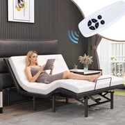 UHOMEPRO Queen Adjustable Bed Frame Zero Gravity Electric Bed Base with Wired Remote, Head & Foot Incline, 14 Foldable Metal Platform Bed, No Box Spring Required, Black