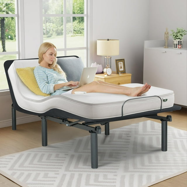 HSUNNS Electric Bed Frame with Wireless Remote Head and Foot Incline