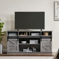 thumbnail image 1 of HSUNNS Farmhouse TV Stand Sliding Barn Door Modern Wood Entertainment Center for 65 inch TV, Storage Cabinet Table Living Room with Adjustable Shelves for Living Room,Grey, 1 of 10