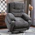thumbnail image 1 of HSUNNS Lift Recliner Chair, Chenille Lift Recliners with Flip Armrest, Side Pockets and Cup Holder for Elderly, Power Sofa Chair with Remote Control for Living Room and Home Theater, Gray, 1 of 11