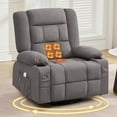 thumbnail image 1 of HSUNNS 360°Swivel Recliner Chair for Adults, Living Room Recliner Chair with 4-Point 3D Kneading Massage and Heat, Rocking Swivel Chair with USB Port, Cup Holders, Gray, 1 of 13