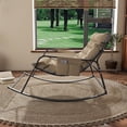 thumbnail image 1 of HSUNNS Oversized Rocking Chair with Storage, Upholstered & Armrests, All-Season Comfort Lounge Recliner, Breathable Ergonomic Lounge Chair for Bedroom, Living Room, Patio, Garden, 300lbs, Beige, 1 of 12