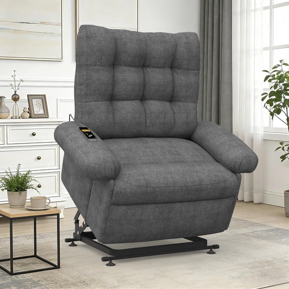 HSUNNS Power Lift Recliner Chair with 3 Motors, Zero Gravity Electric Recliner with Remote Control & Side Pocket, Ergonomic Chair for Elderly Living Room, Gray