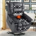 thumbnail image 1 of HSUNNS Recliners Lift Chair for Elderly, Living Room Velvet Recliner Chair with Massage and Heat, Single Sofa with Side Pocket, Grey, 1 of 11