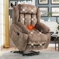 thumbnail image 1 of Power Lift Recliner Chair, Elderly Sofa with Heat Therapy and Massage Function, Heavy Duty Reclining Mechanism Electric Recliner with Side Pocket for Living Room Bedroom Home Theater, Brown, 1 of 10