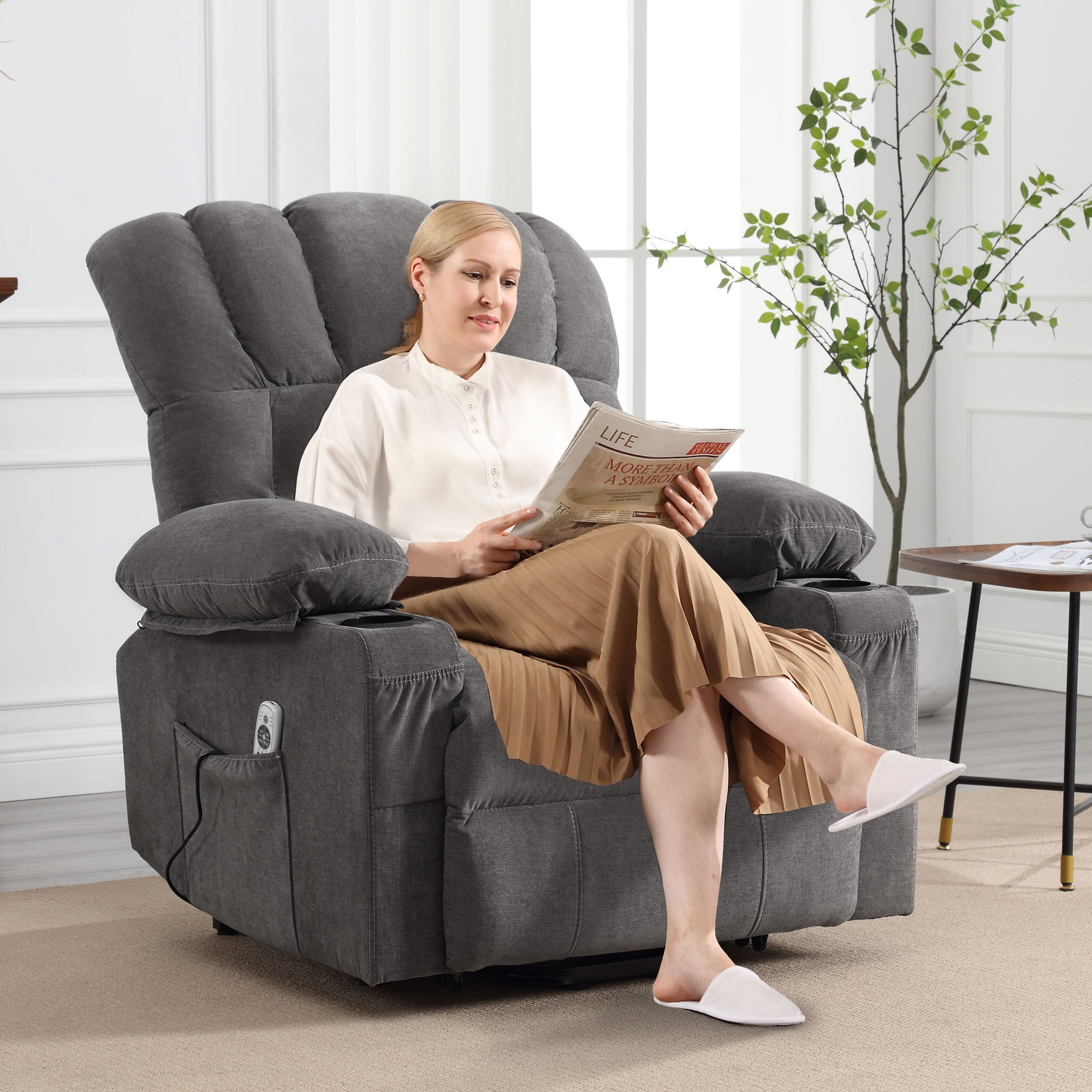 HSUNNS Power Lift Recliner Chair Recliners for Elderly with Heat and ...