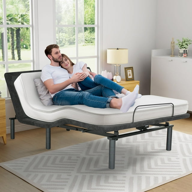 HSUNNS Queen Adjustable Bed Frame, Electric Bed Base Frame with Head and Foot Incline, Zero