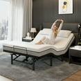 thumbnail image 1 of HSUNNS Adjustable Bed Frame, Individually Tilting Head and Foot with Remote, Adjustable Bed Base with Quiet Motor, Electric Bed, Queen Size, 1 of 12