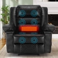 thumbnail image 1 of HSUNNS Recliner Chair, Breathable Leather Elderly Sofa with Heat Therapy and Timer Massage Setting Function, Electric Recliners with Side Pocket for Living Room Bedroom Home Theater, Black, 1 of 10