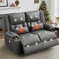 thumbnail image 1 of HSUNNS Recliner Loveseat with Massage & Heating, Oversized Manual Reclining Love Seat Faux Leather Sofa with Cup Holders & Side Pocket for Living Room Home Theater Seating, Grey, 1 of 8