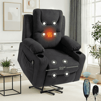 HSUNNS Power Lift Recliner Chair for Elderly, Electric Lift Chair with Heat & Massage, Infinite Position Reclining Sofa with Side Pocket for Living Room, Grey