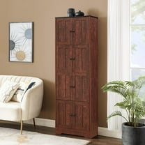 HSUNNS Tall Storage Cabinet, 72 Inches Tall Brown MDF Entryway Storage Cabinet with 8 Doors and 4 Shelves, Living Room, Kitchen, Office, Bedroom, Bathroom