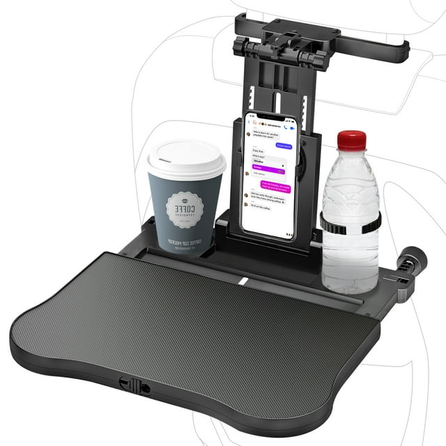 HSWT Car Seat Tray Table Adjustable Kids Travel Car Food Trays for Eating Passenger Roadtrip