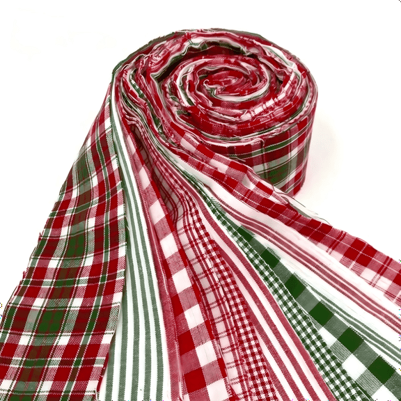 HSXanthez 40Pcs Jelly Roll Fabric Strips for Quilting and Sewing, 2.6" x 20" Precut Cotton Fabric Patchwork for DIY  Crafting Handmade Accessories, Christmas Plaid Series