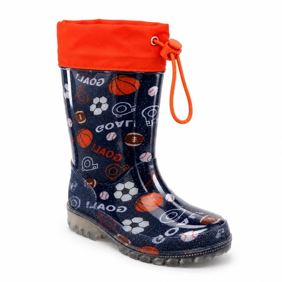 HSYAAMOO Boys Soccer Rain Boots Waterproof Kids Boots Non-Slip Size 8