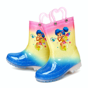 HSYAAMOO Girls Rainbow Gradient Rain Boots Waterproof Glitter Kids Size 7