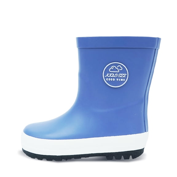 HSYAAMOO Kids Insulated Rain Boots Blue – Waterproof Non-Slip Natural Rubber with Soft Warm Lining for Boys & Girls