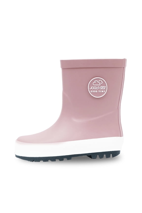 Kids Insulated Rain Boots – Waterproof, Non-Slip Natural Rubber Rain Boots with Soft Warm Lining(Pink)