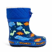 HSYAAMOO Kids Rain Boots With Drawstring   Waterproof Rubber Rain Boots For Boys And Girls, Non-Slip Dinosaur Wellies With Adjustable Cuff