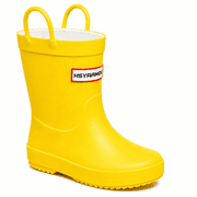 HSYAAMOO Kids Yellow Rain Boots Waterproof Toddler Boots Handles Size 12