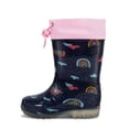 thumbnail image 1 of HSYAAMOO Toddler Rain Boots – Navy Rainbow Waterproof Kids Rain Boots for Girls, Lightweight Non-Slip PVC Rain Shoes with Easy-On Drawstring Cuff, 1 of 7