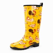 HSYAAMOO Women Tall Rain Boots Waterproof Garden Boots Chicken Print Size 6