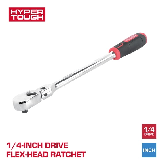 Hyper Tough 1/4-Inch Drive Flex-Head Ratchet