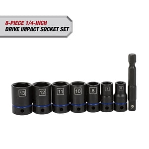 Juego de 8 Dados de Impacto de 1/4 Pulgada Hyper Tough (mm)
