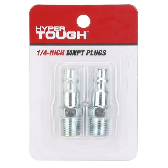 Hyper Tough 1/4-inch Air Industrial Steel MNPT Plug Set, Model 12-225-2HT, 2 Pieces pack