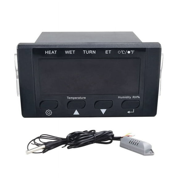 HT-10 Incubator Thermostat Temperature Humidity Control with Humidification and Heating Indicator 110-220V Black
