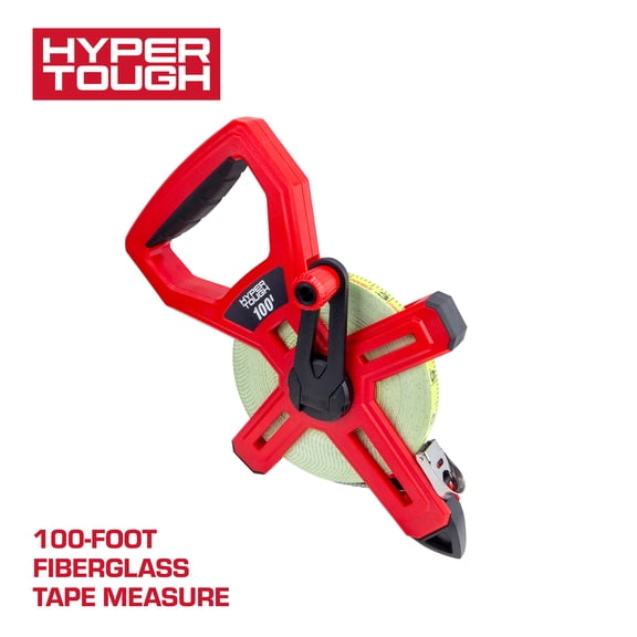 Hyper Tough 100-Foot Fiberglass Tape Measure with Ground Stake