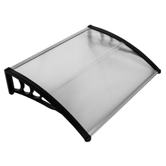 HT-100 x 80 Household Application Door & Window Rain Cover Eaves Canopy White & Black Bracket