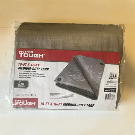 Hyper Tough 10' x 16' Medium-Duty Tarp, Gray