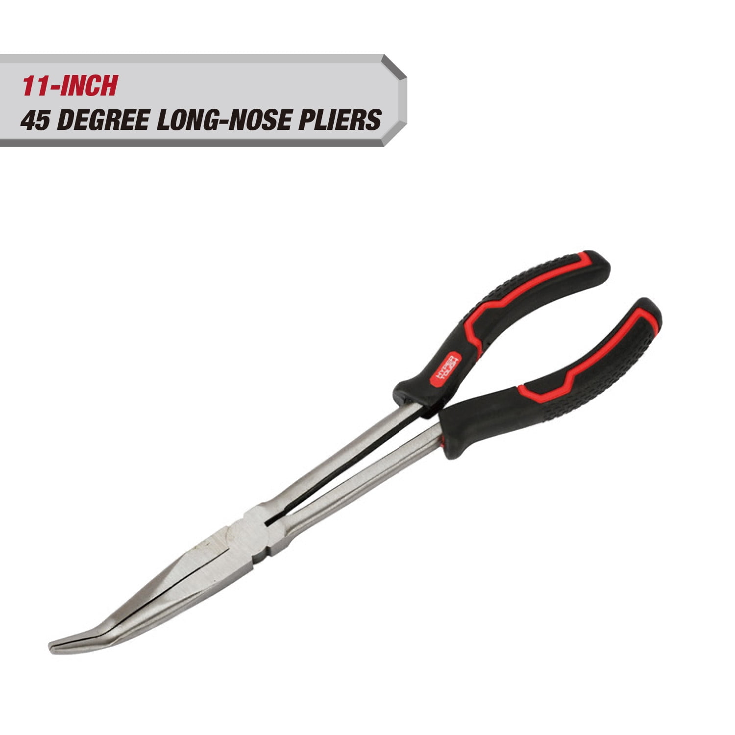 Hyper Tough 11-inch 45 Degree Long Nose Plier with Ergonomic Soft Grip Handles